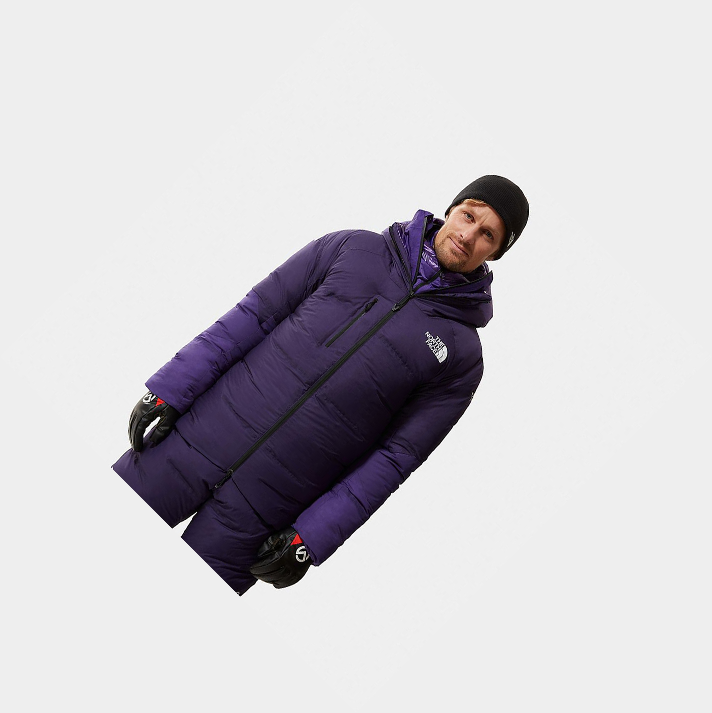 Men's The North Face AMK L6 1000-FILL CLOUD DOWN Down Jackets Black Pink Purple | US958OHUD
