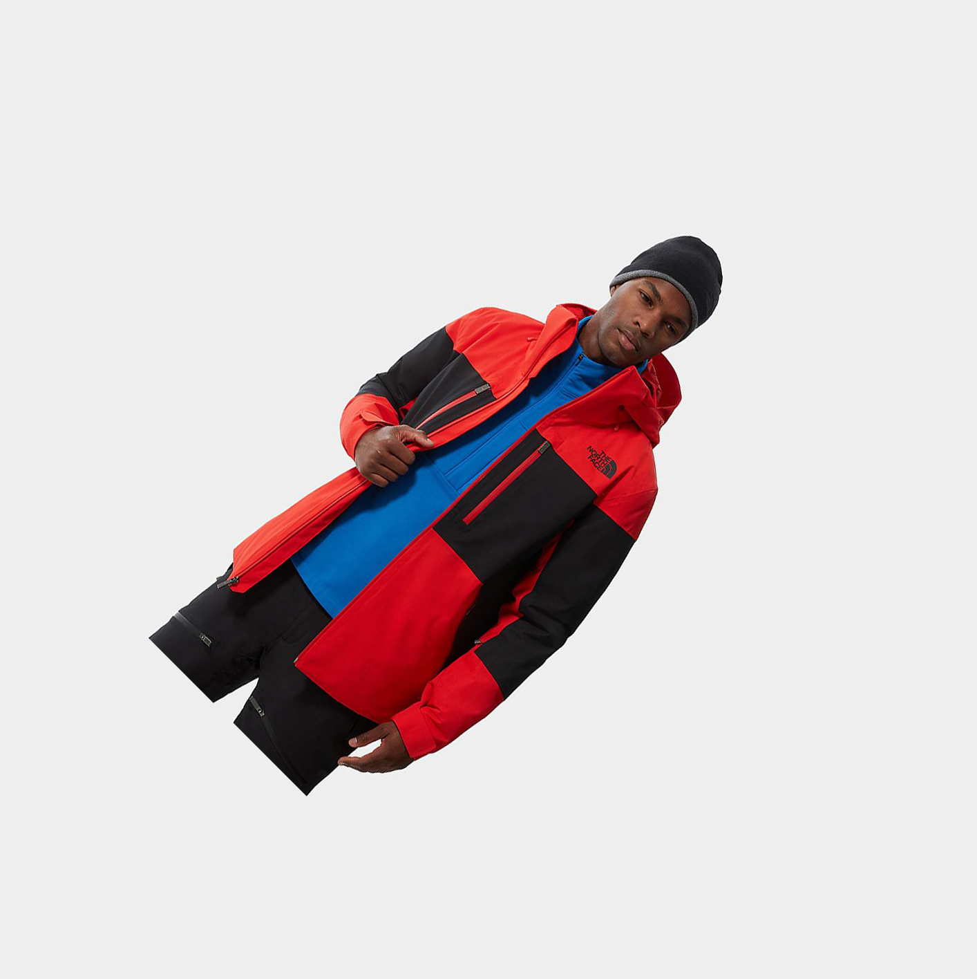 Men's The North Face Chakal Waterproof Jackets Red Black | US624ATBJ