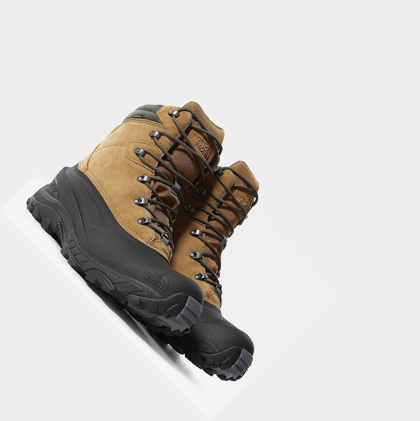Men's The North Face Chilkat IV Insulated Winter Boots Brown Green | US580HMOR