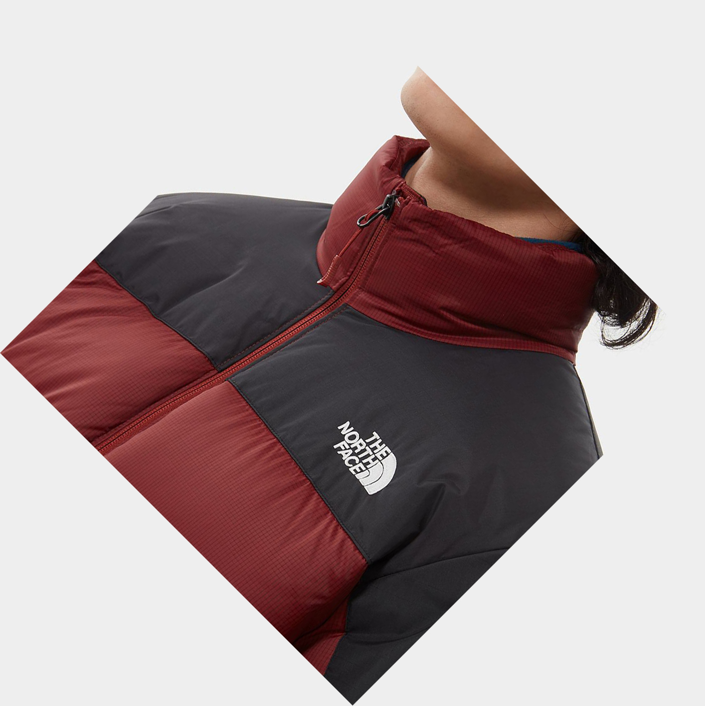 Men's The North Face Diablo Insulated Jackets Dark Red Black | US409QFIB