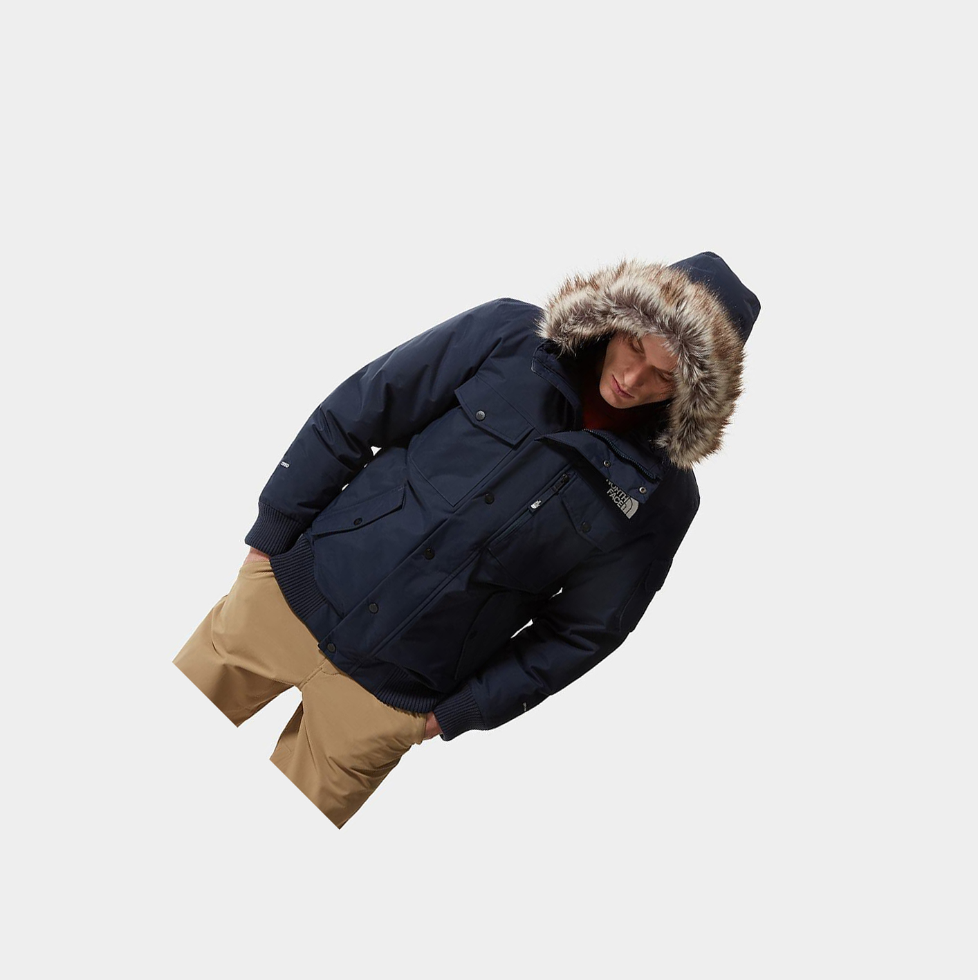 Men's The North Face Gotham Waterproof Jackets Navy | US927WBIS