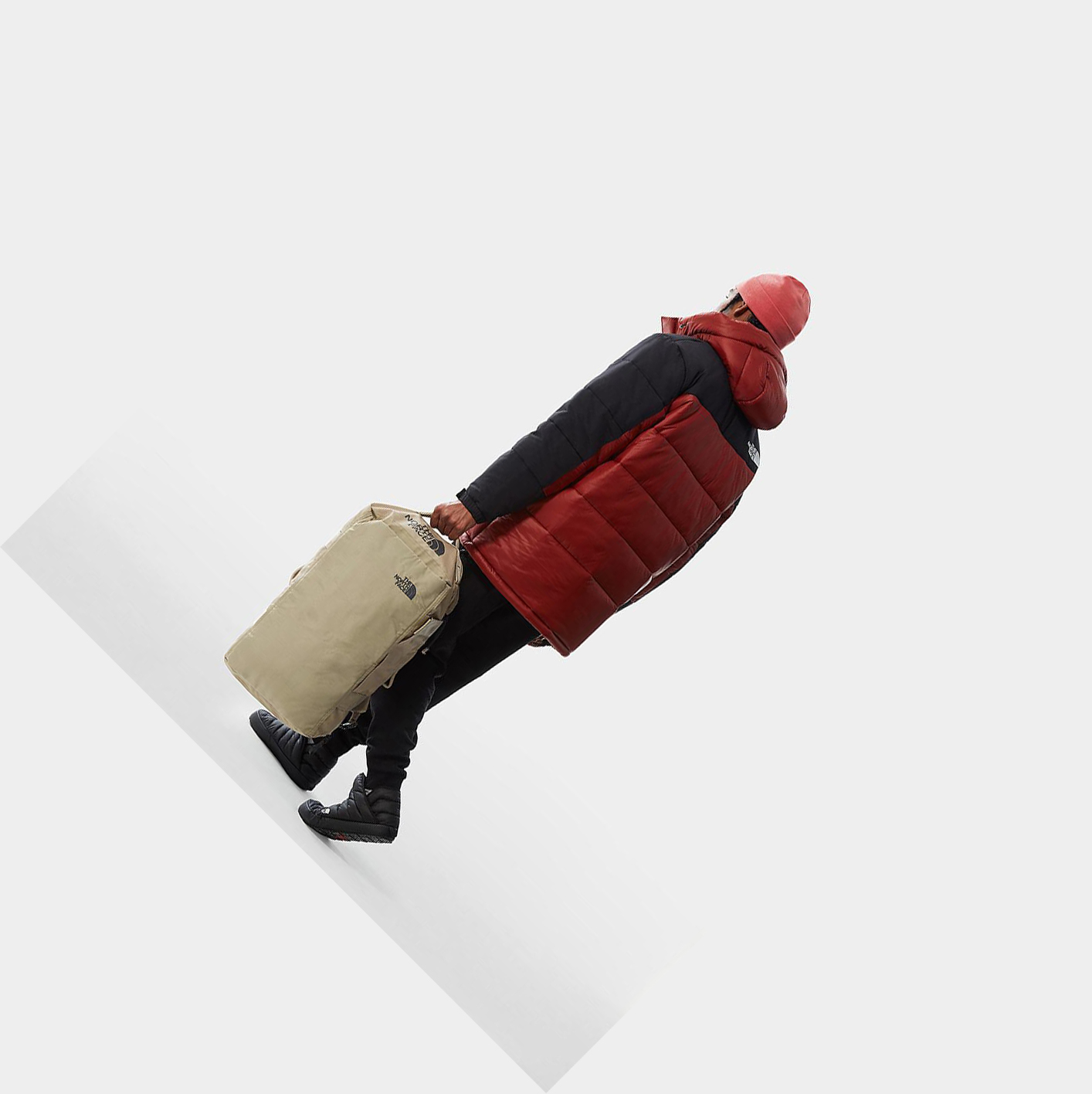 Men's The North Face Himalayan Insulated Parka Dark Red Dark Red | US708ICVK
