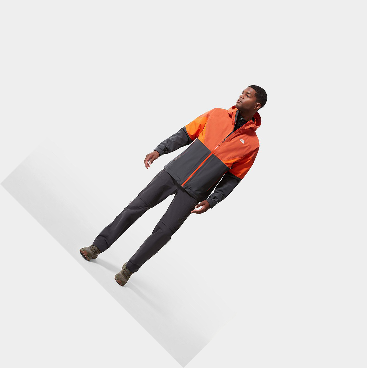 Men's The North Face LIGHTNING Waterproof Jackets Grey Red Orange | US170NCFX