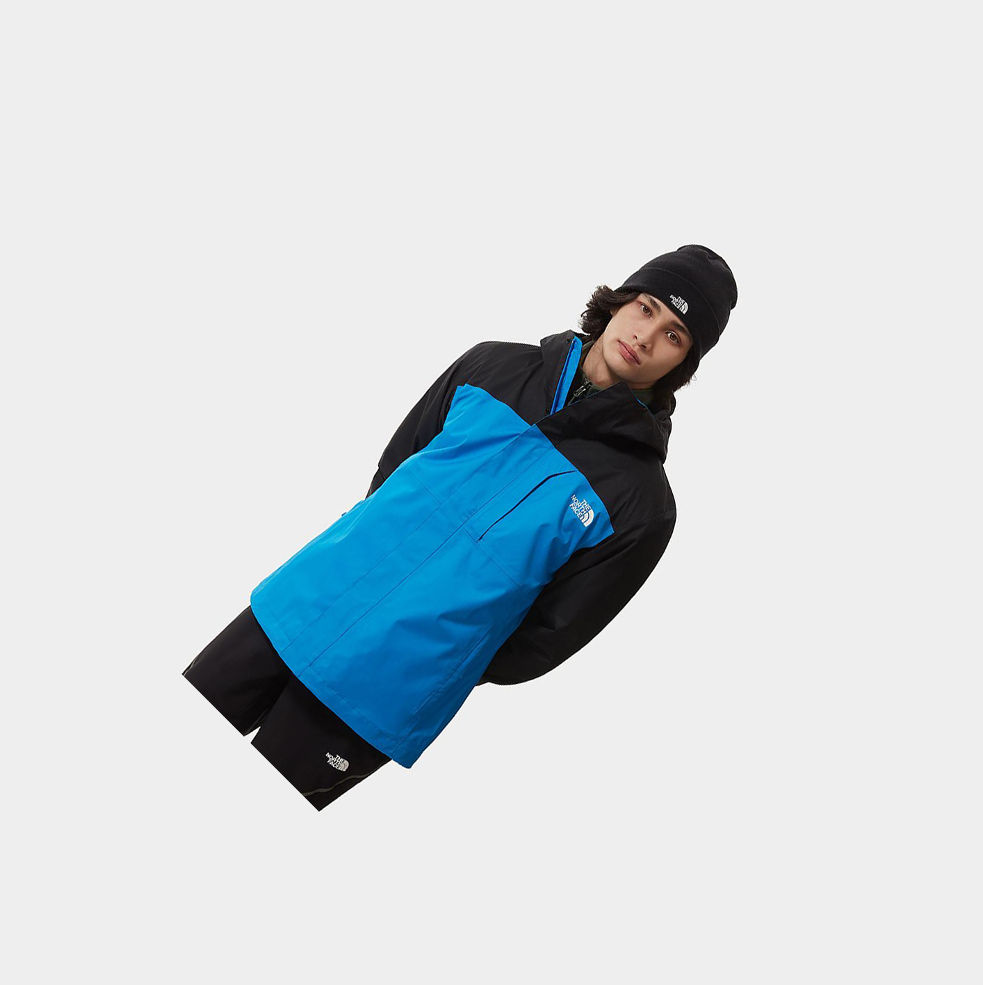 Men's The North Face Quest Zip-In Triclimate® Waterproof Jackets Blue Black | US094DSIF
