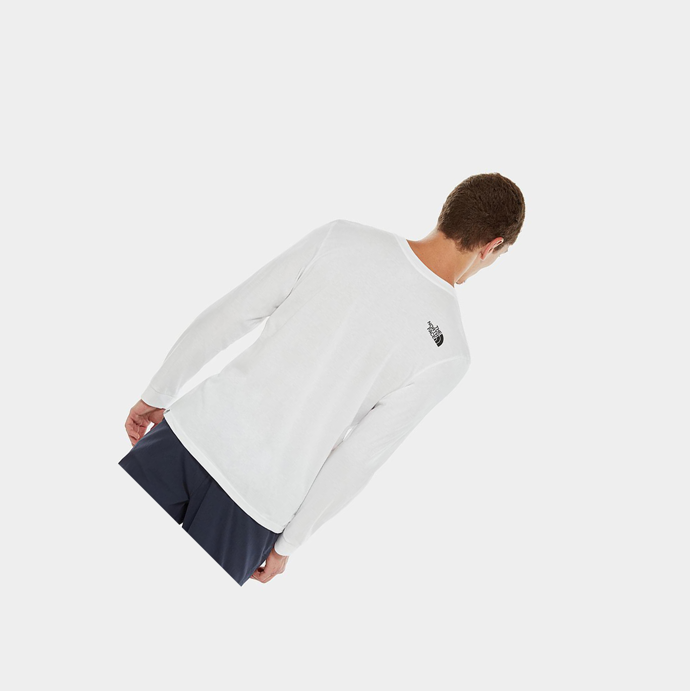 Men's The North Face Simple Dome Long-Sleeve T Shirts White | US518AGKD
