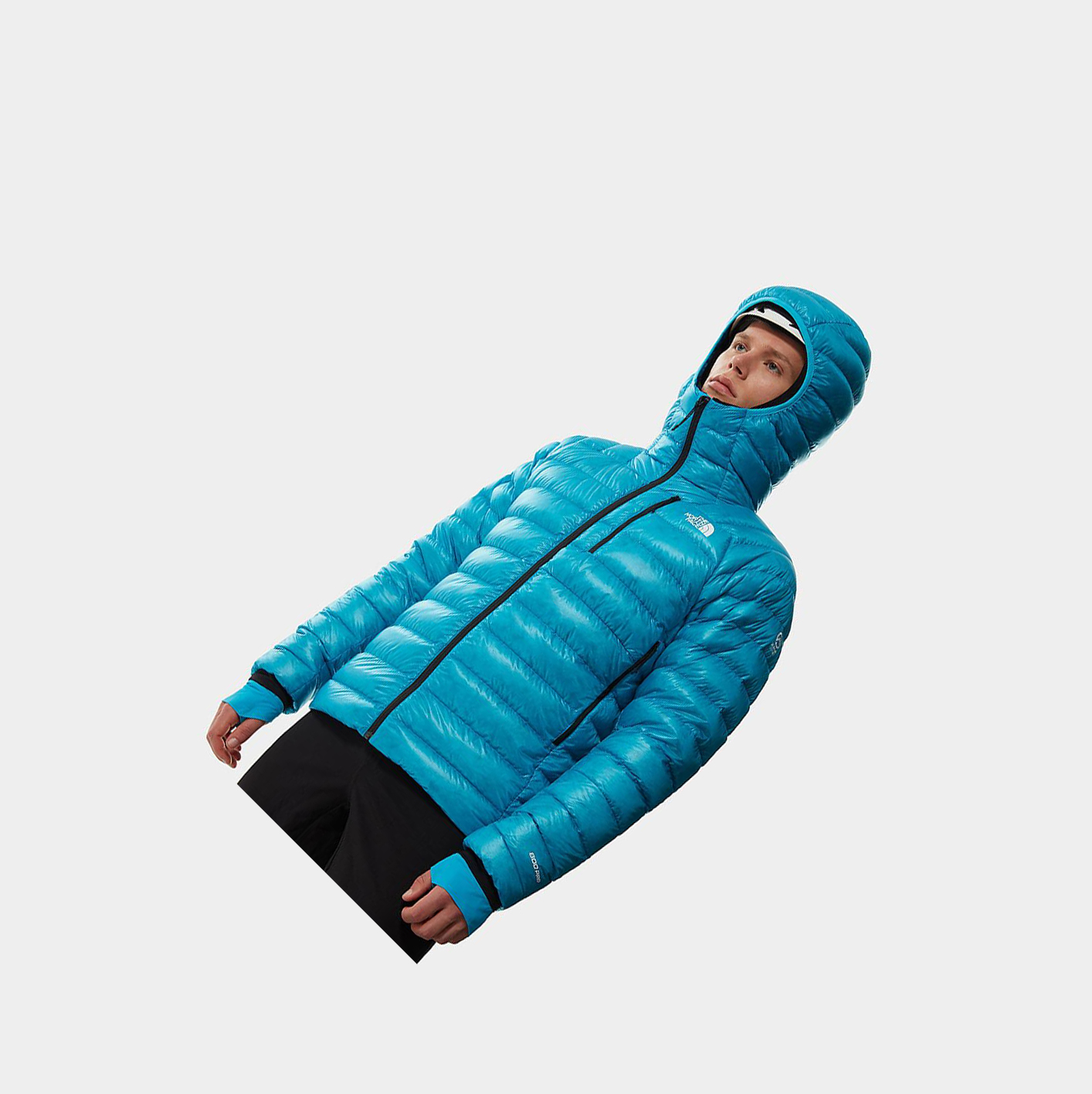 Men's The North Face Summit Hooded Down Jackets Blue | US426BRQG
