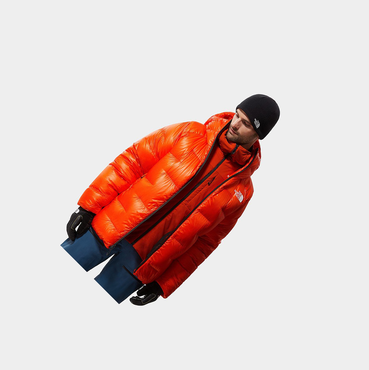 Men's The North Face Summit L6 Cloud DOWN Down Jackets Red Orange | US876BAYN