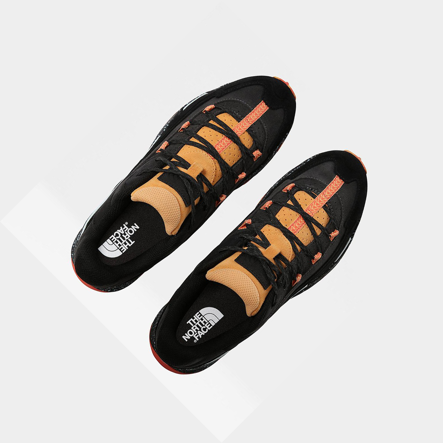 Men's The North Face VECTIV TARAVAL STREET Trail Running Shoes Black Orange | US209HQOE
