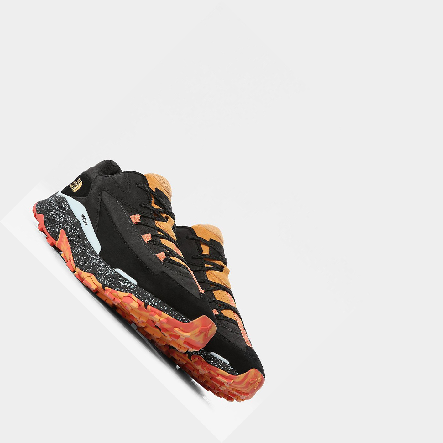 Men's The North Face VECTIV TARAVAL STREET Trail Running Shoes Black Orange | US209HQOE