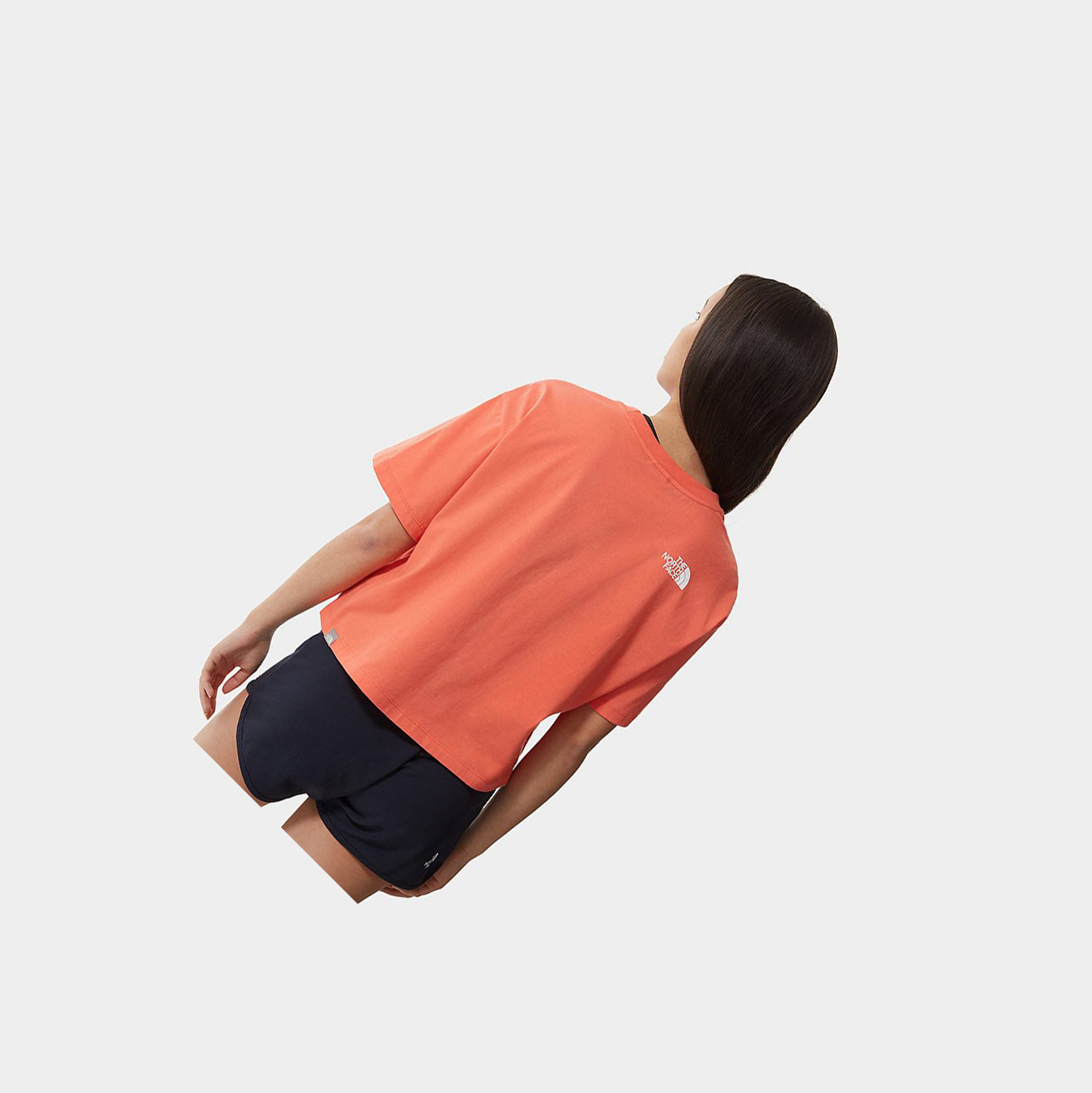 Women's The North Face EASY CROPPED T Shirts Orange | US217DTMQ