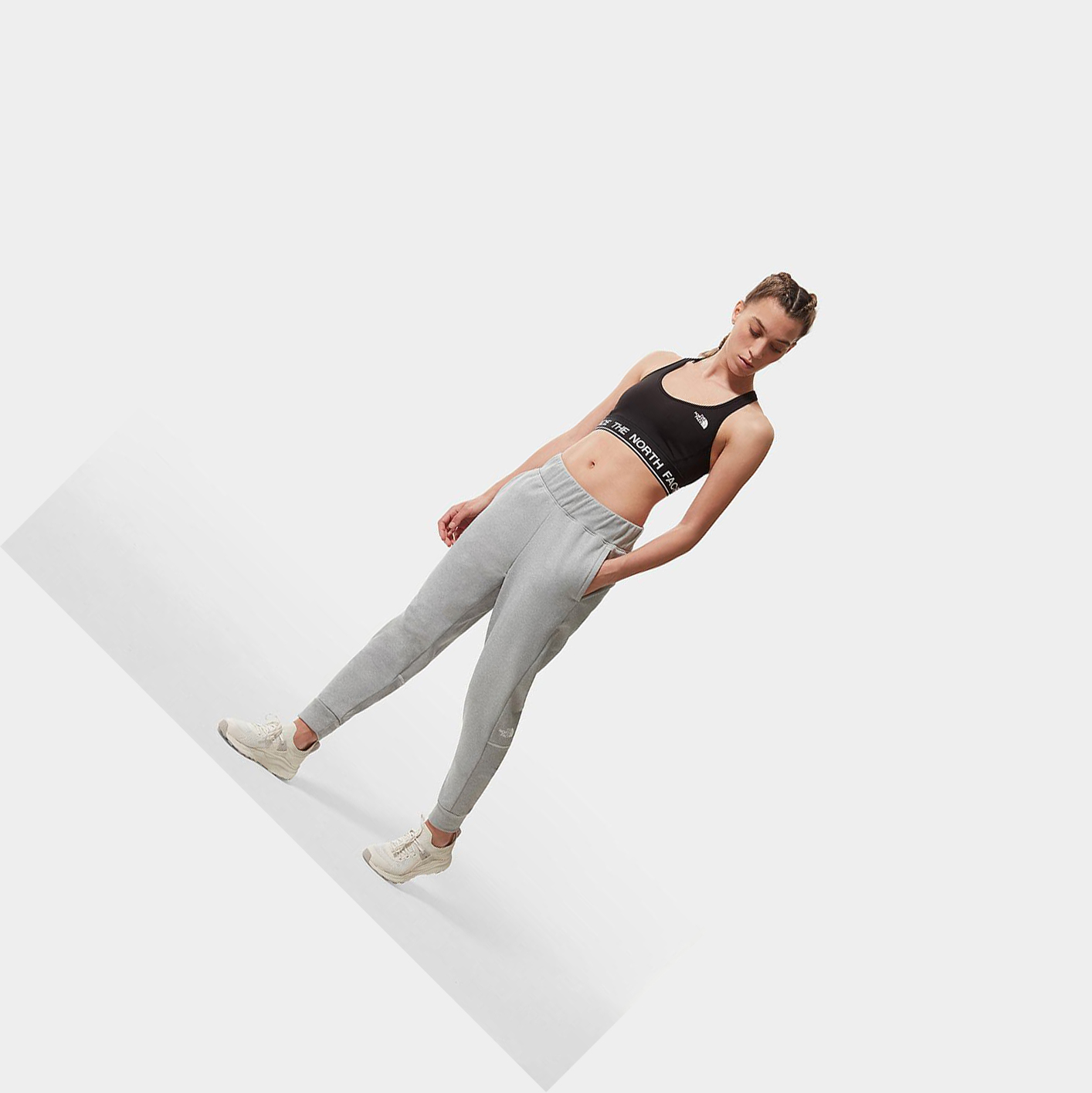 Women's The North Face Exploration Joggers Light Grey White | US078ZBWE
