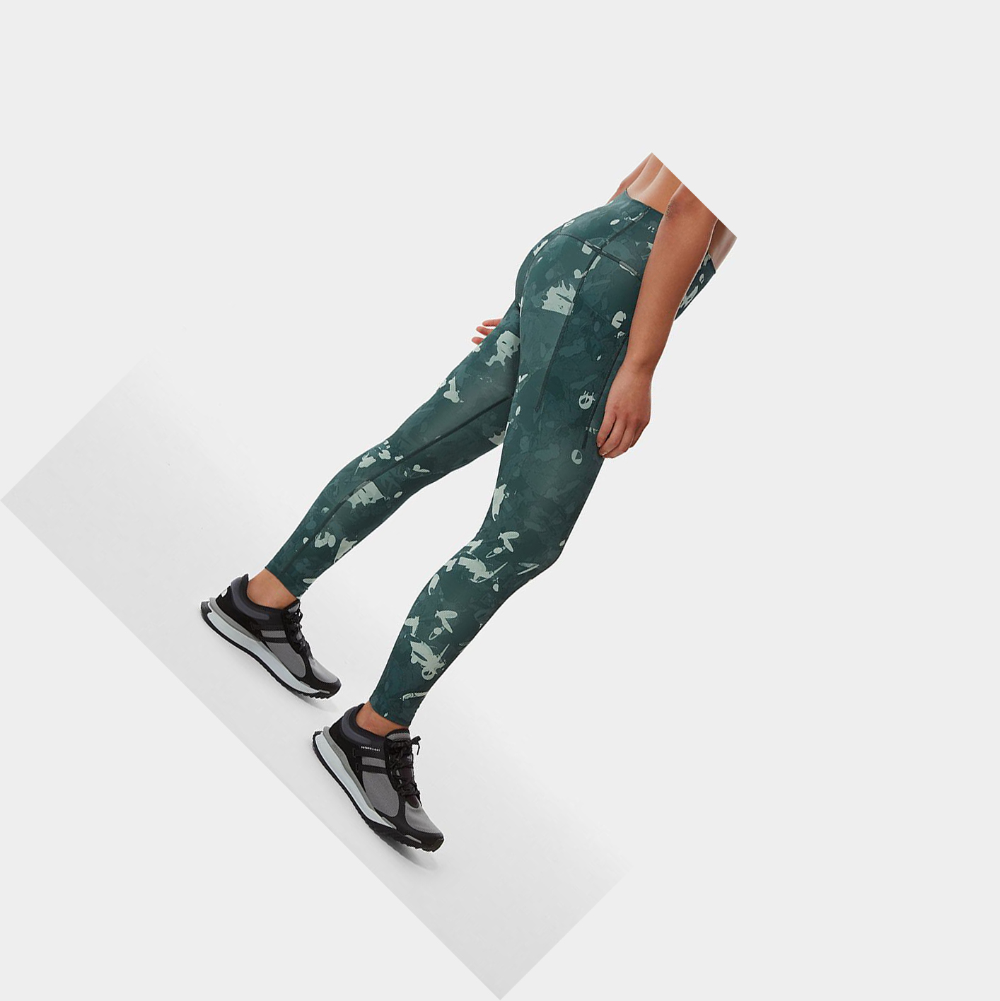 Women's The North Face Printed Motivation 7/8 Leggings Green | US960ROHB