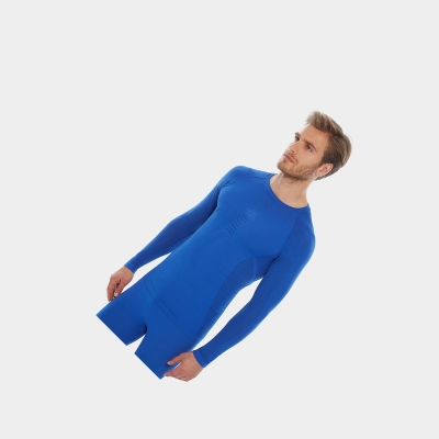 Men's The North Face Active Long Sleeve T Shirts Blue | US524CJIG