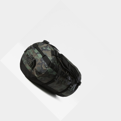 Men's The North Face BASE CAMP DUFFEL - SMALL Duffle Bags Camo Black | US642QVSX