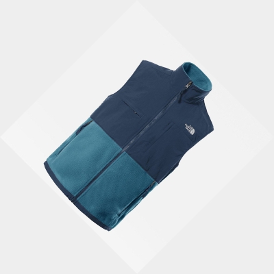 Men's The North Face Denali Gilet Fleece Jackets Blue | US481YQIU