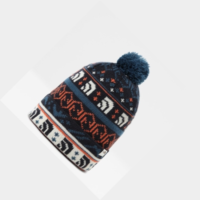 Men's The North Face FAIR ISLE Beanies Blue | US047QHPK