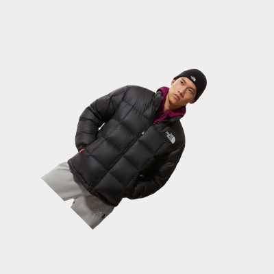 Men's The North Face Lhotse Insulated Jackets Black White | US759GQMO