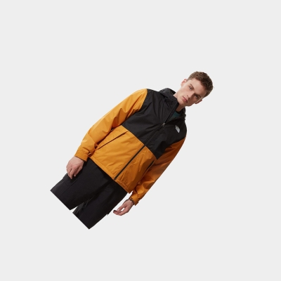 Men's The North Face MILLERTON Waterproof Jackets Black Yellow | US036DFQR