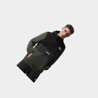 Men's The North Face Mountain Athletics Wind Anorak Lightweight Jackets Olive Green | US062CTJW