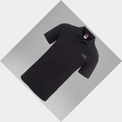 Men's The North Face Polo Piquet T Shirts Black | US260RNUB