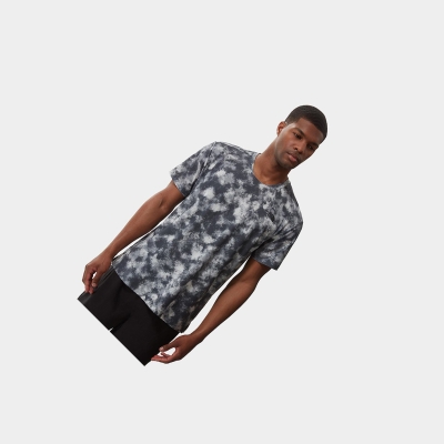 Men's The North Face Printed Wander Short-Sleeve T Shirts Grey Camo | US729ODGT