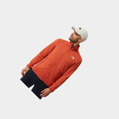 Men's The North Face Quest Fleece Jackets Orange | US069GPRN