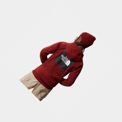 Men's The North Face Raglan Redbox Hoodie Dark Red | US879MART