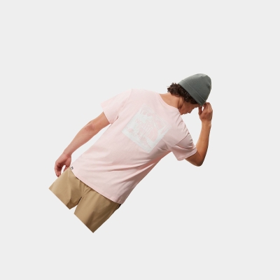 Men's The North Face Redbox Celebration T Shirts Pink | US309VWFK