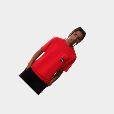 Men's The North Face SEARCH & RESCUE POCKET T Shirts Red | US072RAFS