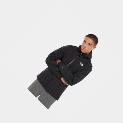 Men's The North Face Stratos Hooded Lightweight Jackets Black | US948DGXY