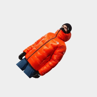 Men's The North Face Summit L6 Cloud DOWN Parka Jackets Red Orange | US904FWRK