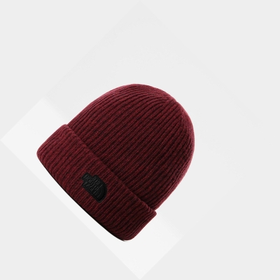 Men's The North Face TNF Citystreet Beanies Dark Red | US048PNEL