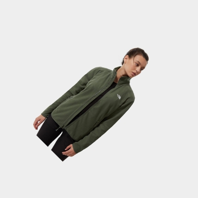 Women's The North Face 100 Glacier Full-Zip Fleece Sweatshirt Olive Green | US182WUSC