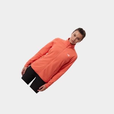 Women's The North Face 100 Glacier Full-Zip Fleece Sweatshirt Orange | US487QMTJ