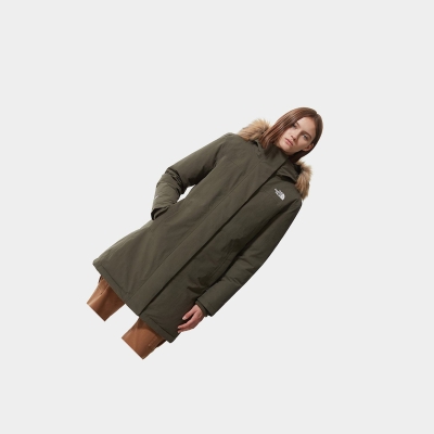 Women's The North Face ARCTIC Parka Jackets Green | US879EIJX