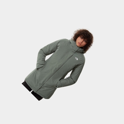 Women's The North Face Brooklyn Insulated Jackets Green | US754ITWE