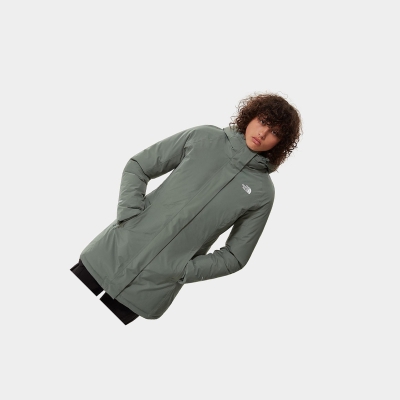 Women's The North Face Brooklyn Parka Jackets Green | US934RNFH