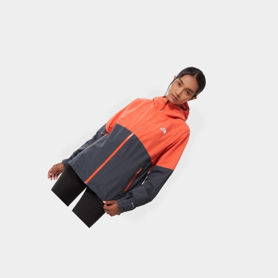 Women's The North Face DIABLO DYNAMIC Waterproof Jackets Orange Grey | US354OHYQ