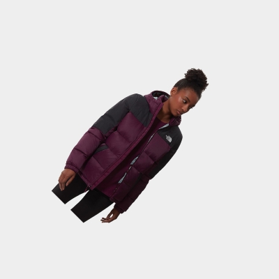 Women's The North Face Diablo Hooded Insulated Jackets Purple | US467TOBF