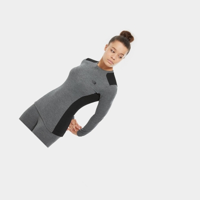 Women's The North Face Easy Long-Sleeve Hoodie Grey Black | US963TSLN