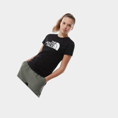 Women's The North Face Easy T Shirts Black | US487CRAE