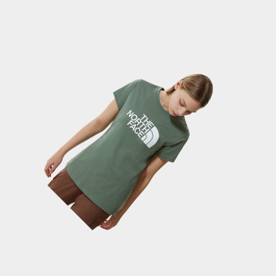 Women's The North Face Easy T Shirts Green | US247ONPM