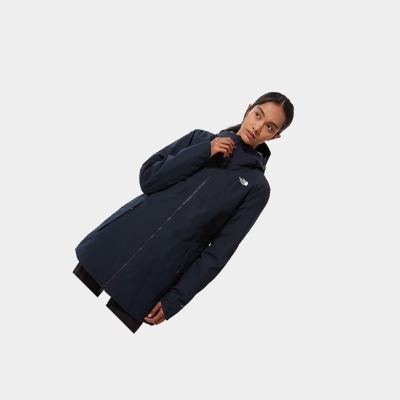 Women's The North Face Hikesteller Insulated Insulated Jackets Navy | US614RJBS