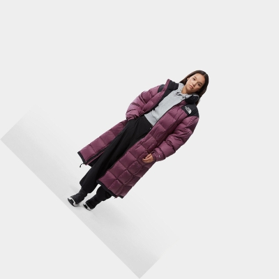 Women's The North Face Lhotse Duster Insulated Jackets Purple | US648OPCQ