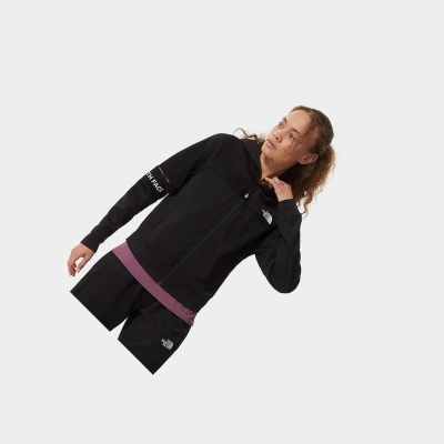 Women's The North Face MOUNTAIN ATHLETICS ZIP-UP Hoodie Black | US367WTRQ