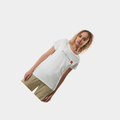 Women's The North Face Nse T Shirts White Red | US293BETP