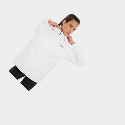 Women's The North Face Quest Hooded Lightweight Jackets White Grey | US067FTKD