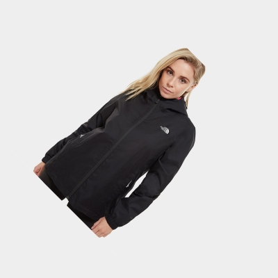 Women's The North Face Quest Hooded Lightweight Jackets Black Grey | US647KZGC