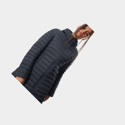 Women's The North Face Stretch DOWN Insulated Jackets Navy | US419EKQA