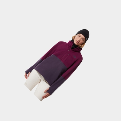 Women's The North Face Tagen ¼ Zip Fleece Sweatshirt Purple Dark Purple | US516OPIA